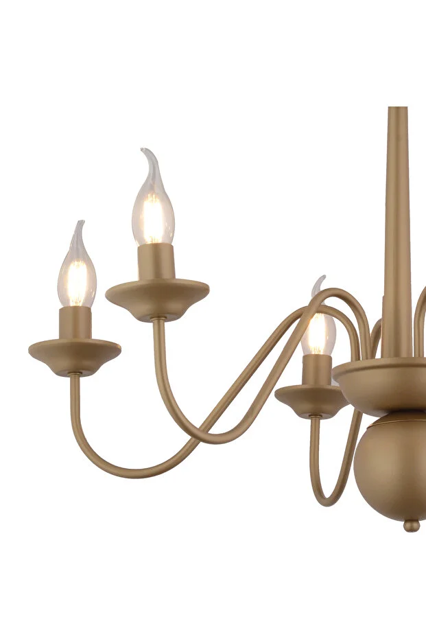 Behir 6lı Eskitme Boyalı Şapkalı Modern Oturma Odası, Yatak Odası Salon Avize